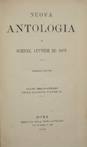 Nuova antologia. Vol. LXVI