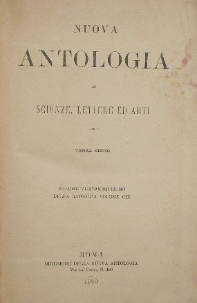 Nuova antologia. Vol. XXV