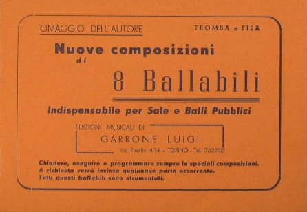 Nuove composizioni di 8 Ballabili