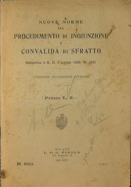 Nuove norme sul procedimento di ingiunzione e convalida di sfratto