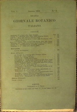 Nuovo Giornale Botanico Italiano. Volume I numero 3.
