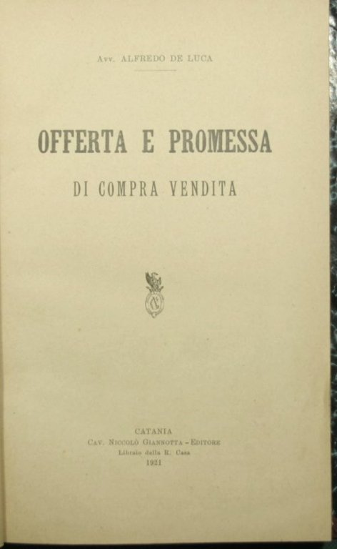Offerta e promessa di compra vendita
