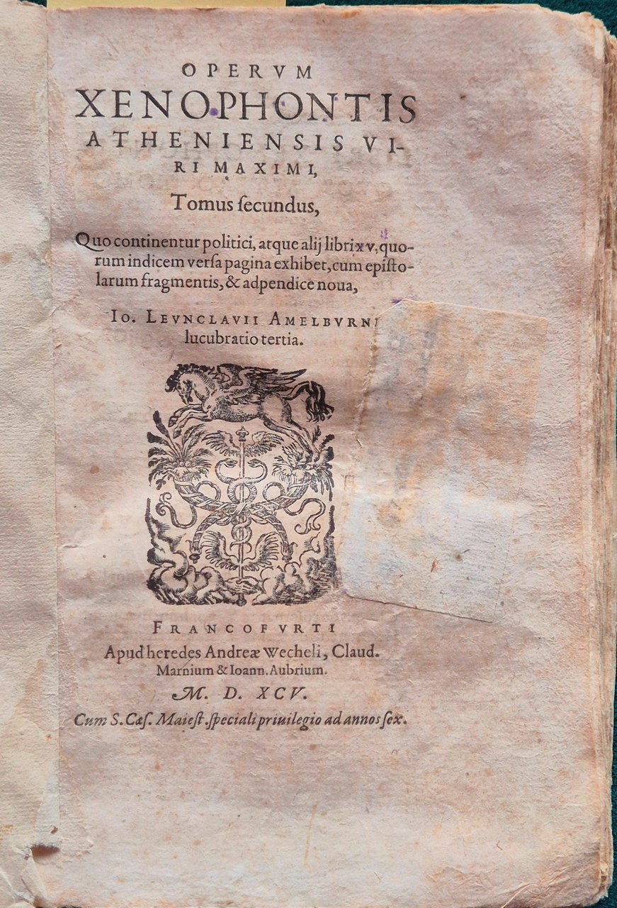 Operum Xenophontis Atheniensis VI Ri Maximi Tomus secundus | Immagine principale