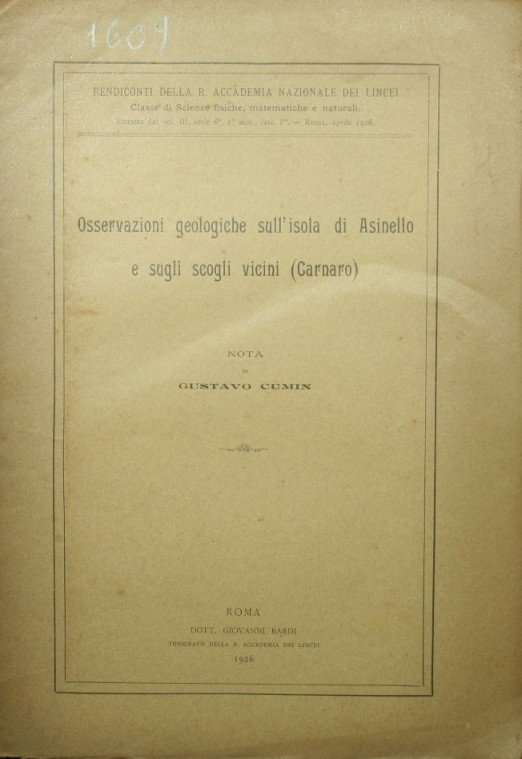 Osservazioni geologiche sull'isola di Asinello e sugli scogli vicini (Carnaro)