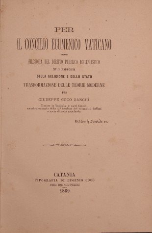Per il Concilio Ecumenico Vaticano - Filosofia del diritto pubblico … | Immagine Gallery 2