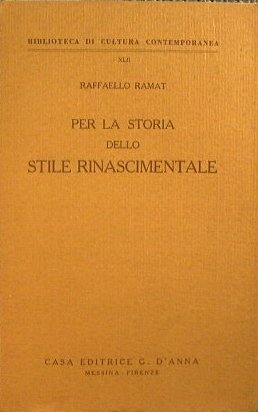 Per la storia dello stile rinascimentale