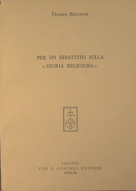 Per un dibattito sulla ' Storia religiosa '