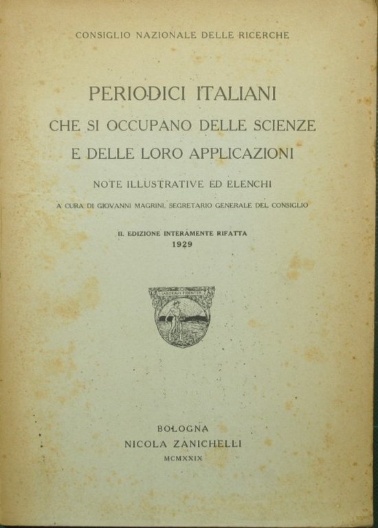 Periodici italiani che si occupano delle scienze e delle loro …