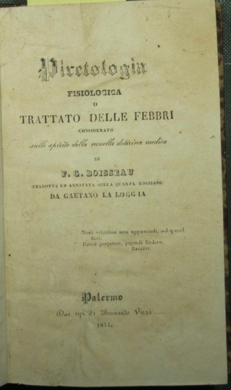 Piretologia fisiologica o Trattato delle febbri