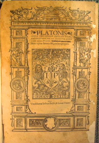 Platonis Opera tralatione Marsilii Ficini, emendatione et ad Graecum codicem …