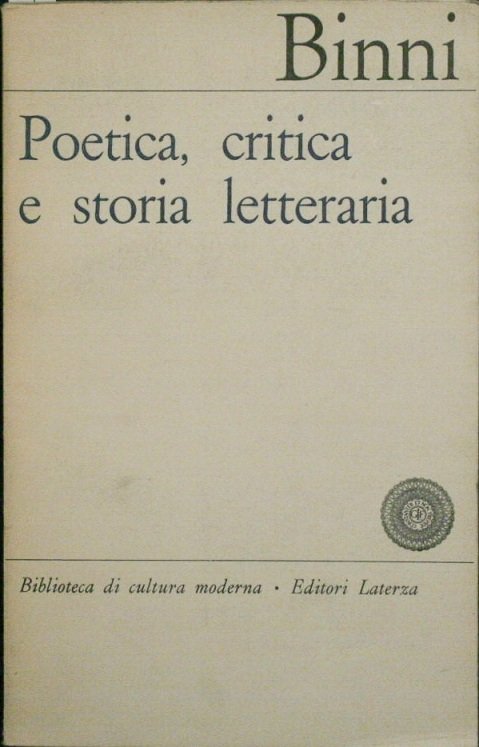 Poetica, critica e storia letteraria