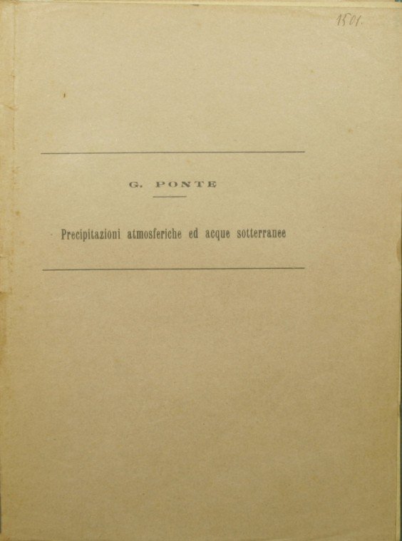 Precipitazioni atmosferiche ed acque sotterranee