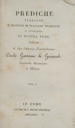 Prediche italiane e francesi tradotte a conferma di nostra fede. …