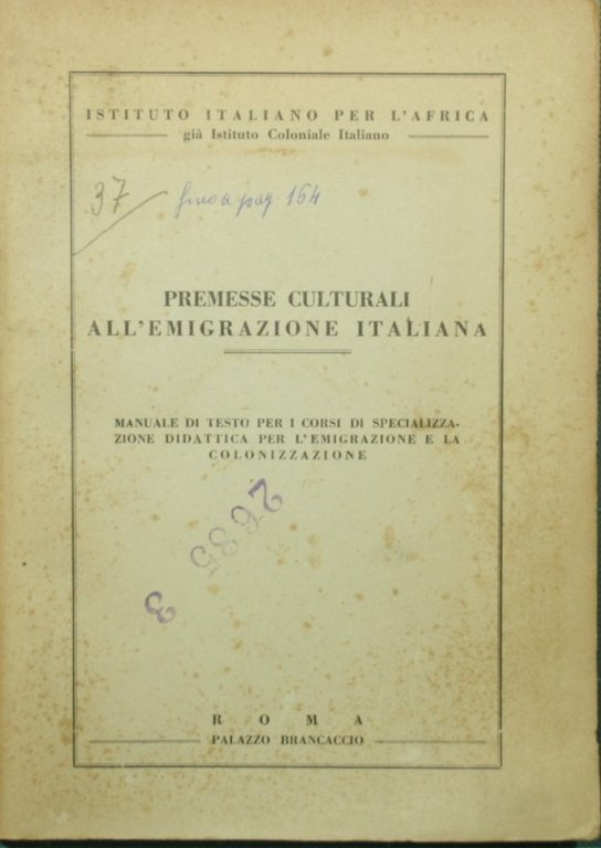 Premesse culturali all'emigrazione italiana