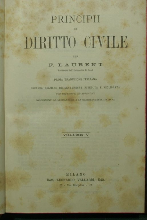 Principii di diritto civile. Vol. V