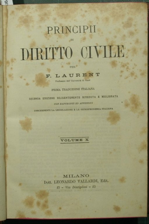 Principii di diritto civile. Vol. X