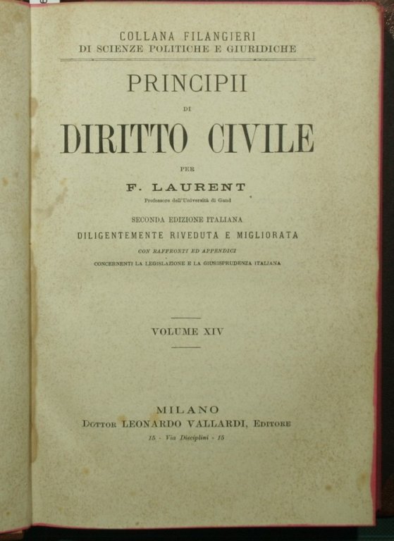 Principii di diritto civile. Vol. XIV