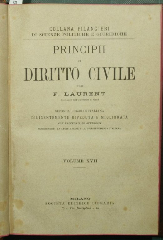 Principii di diritto civile. Vol. XVII