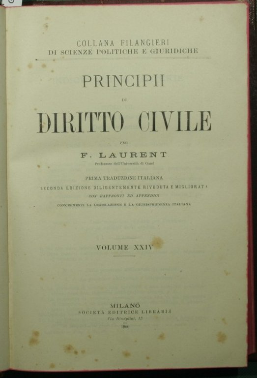 Principii di diritto civile. Vol. XXIV