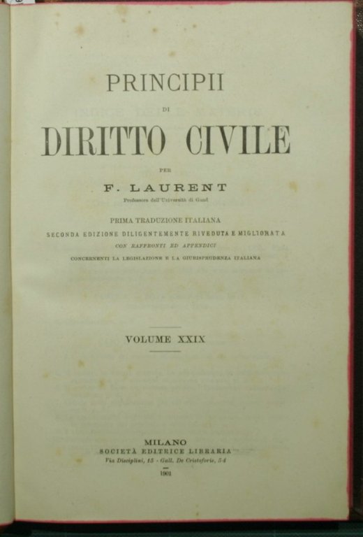 Principii di diritto civile. Vol. XXIX