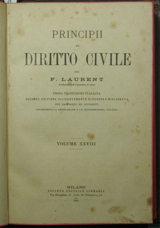 Principii di diritto civile. Vol. XXVIII