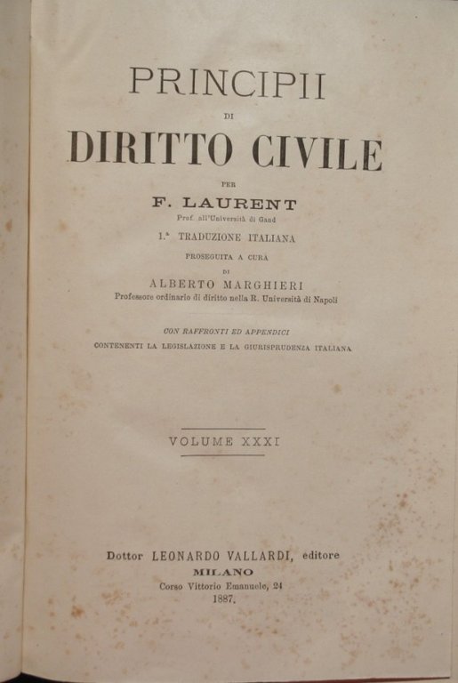 Principii di diritto civile. Voll. XXXI-XXXII