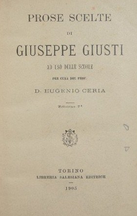 Prose scelte di Giuseppe Giusti