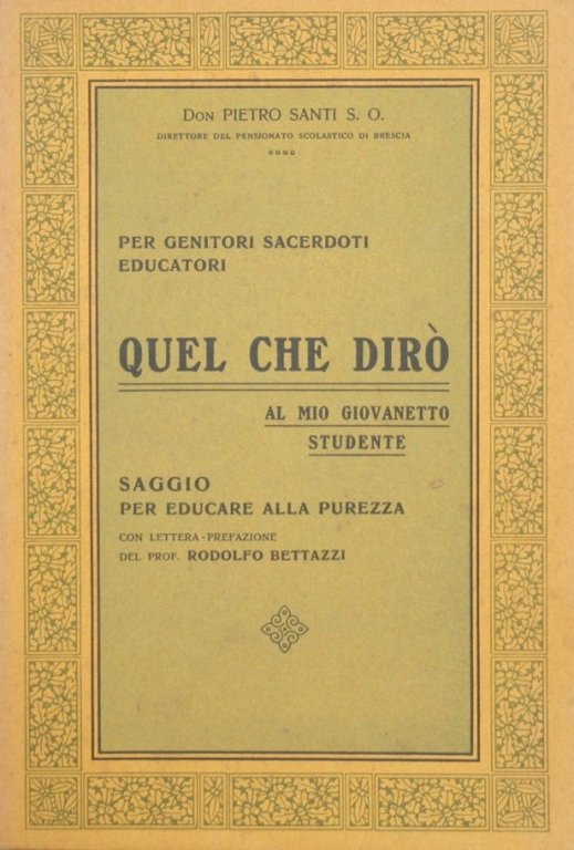 Quel che dirò al mio giovanetto studente