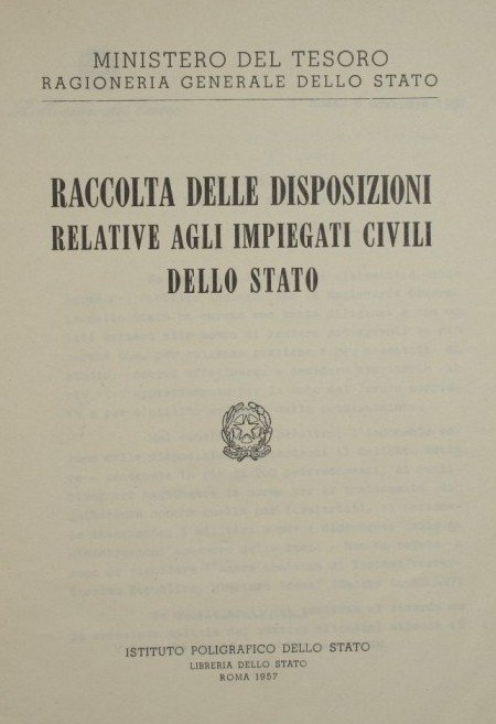Raccolta delle disposizioni relative agli impiegati civili dello Stato