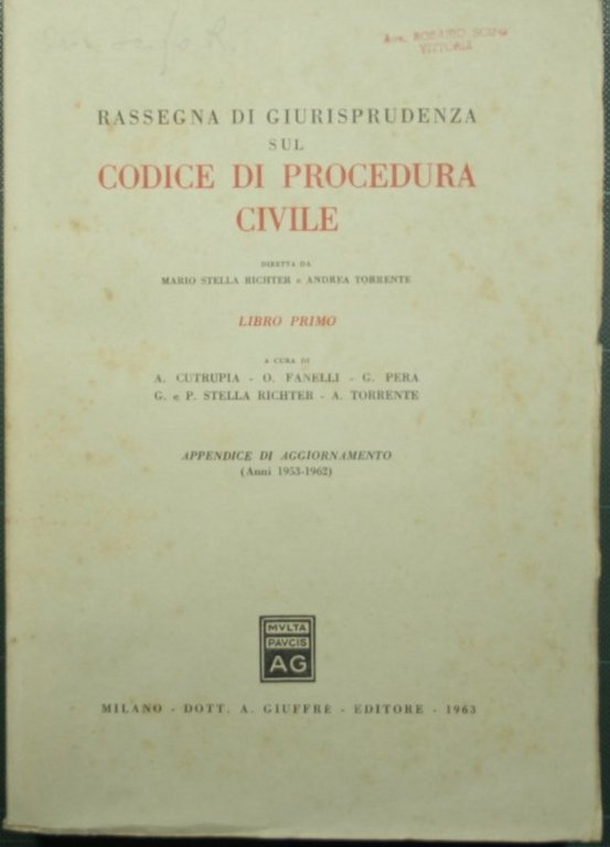 Rassegna di giurisprudenza sul Codice di Procedura Civile - Libro …