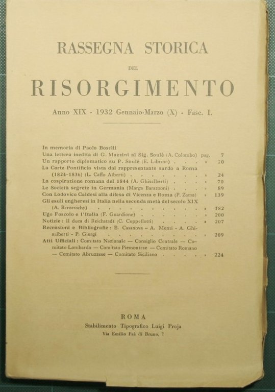 Rassegna storica del Risorgimento - Anno XIX - 1932