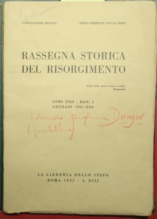Rassegna storica del Risorgimento - Anno XXII - 1935 - …