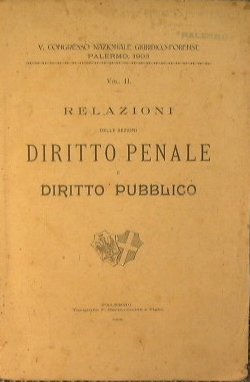 Relazioni delle sezioni diritto penale e diritto pubblico