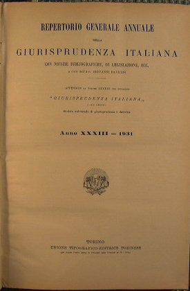 Repertorio generale annuale della giurisprudenza Italiana