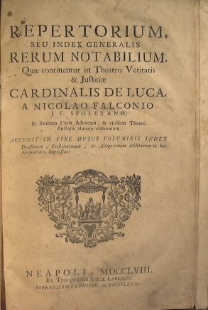 Repertorium, seu Index generalis rerum notabilium, quae continentur in Theatro …