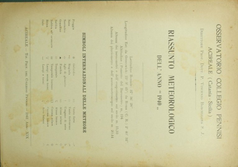 Riassunti meteorologici dell'anno 1940