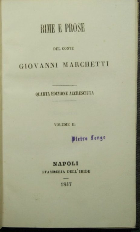 Rime e prose - Vol. II