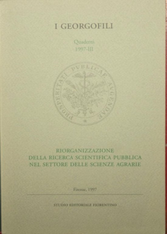 Riorganizzazione della ricerca scientifica pubblica nel settore delle scienze agrarie