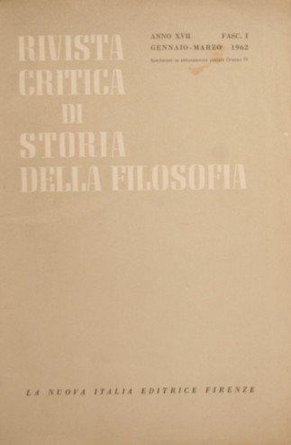 Rivista critica di storia della filosofia