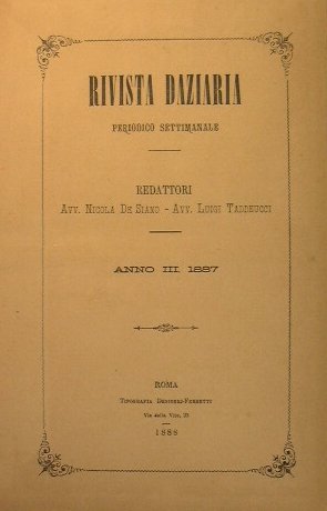 Rivista Daziaria.Periodico settimanale.Anno III 1887