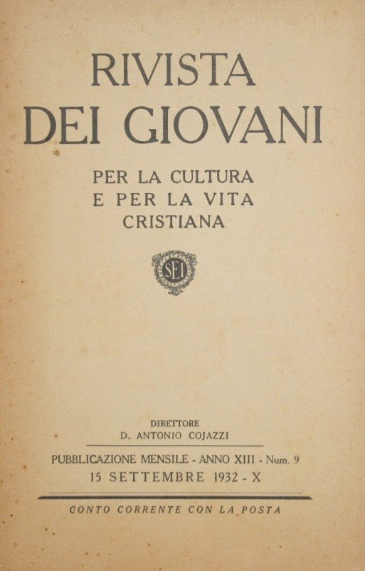 Rivista dei giovani. 15 Settembre 1932 | Immagine principale