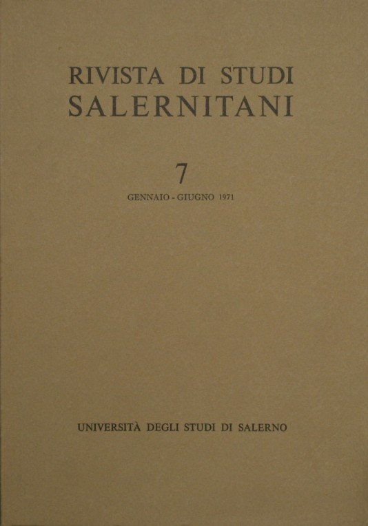 Rivista di Studi Salernitani. Anno IV - N. 7