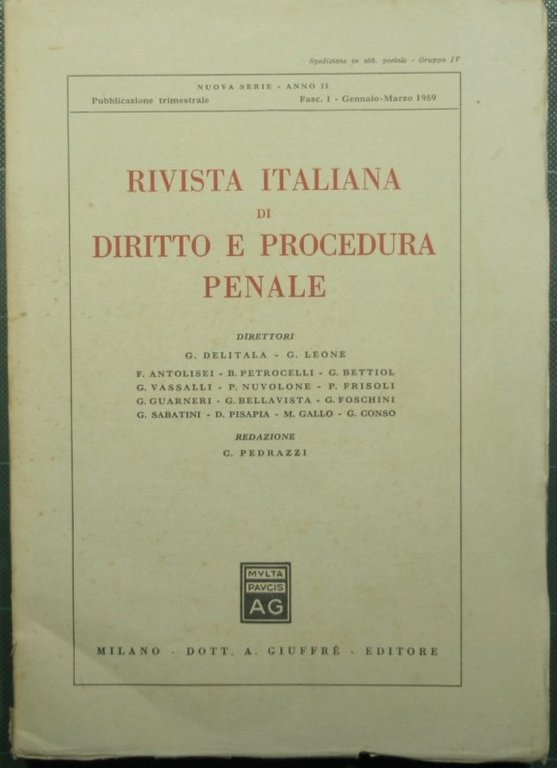 Rivista italiana di diritto e procedura penale - Nuova serie, …