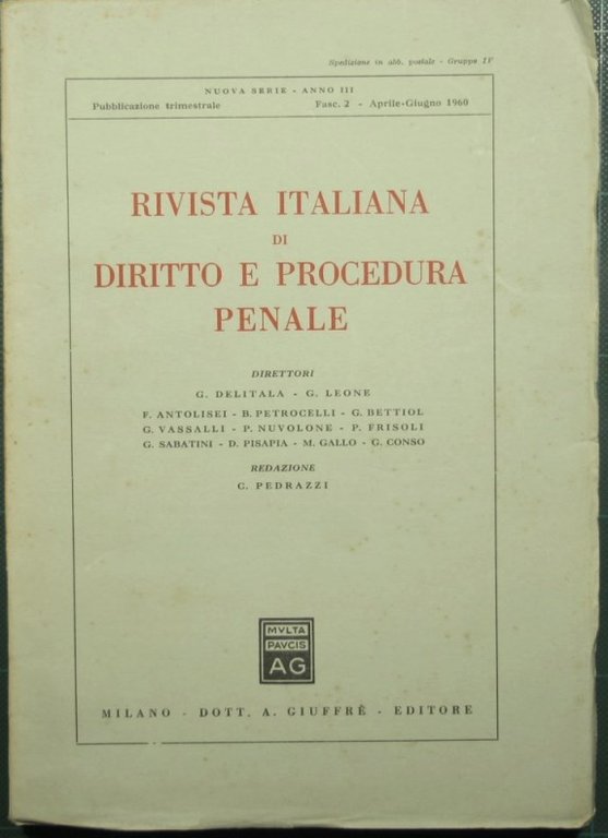 Rivista italiana di diritto e procedura penale - Nuova serie, …