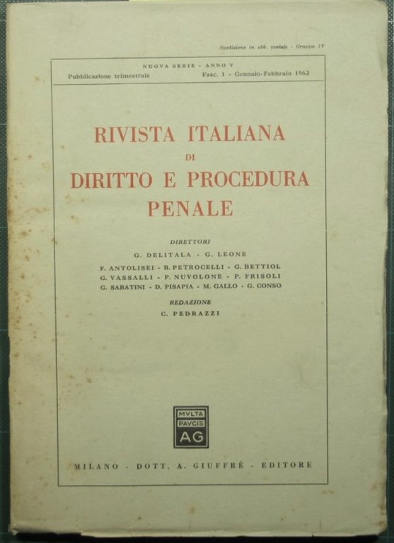 Rivista italiana di diritto e procedura penale - Nuova serie, …