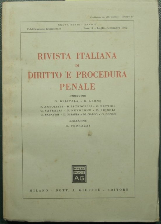 Rivista italiana di diritto e procedura penale - Nuova serie, …