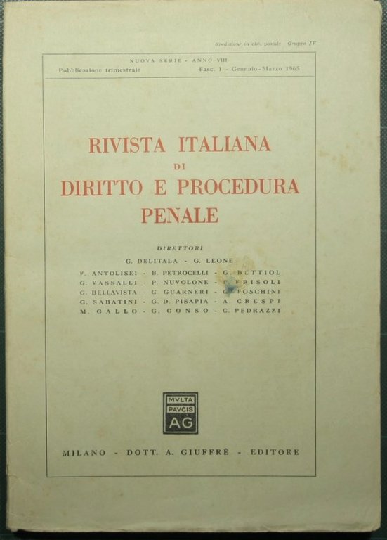 Rivista italiana di diritto e procedura penale - Nuova serie, …