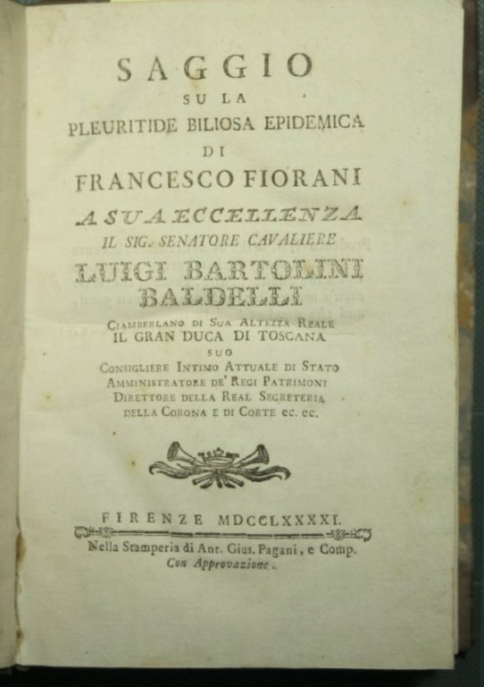 Saggio su la pleuritide biliosa epidemica