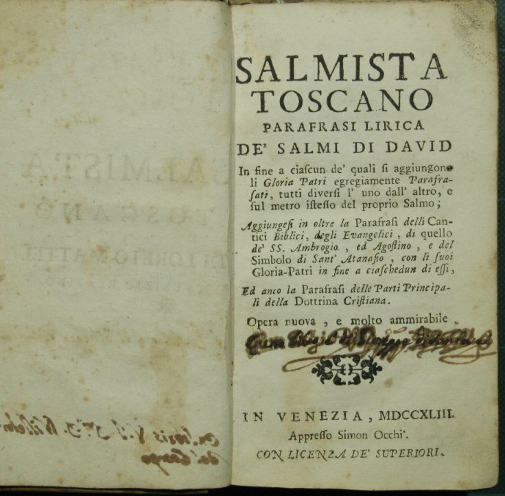 Salmista toscano. Parafrasi lirica de' Salmi di David