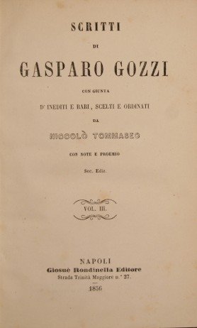 Scritti di Gasparo Gozzi